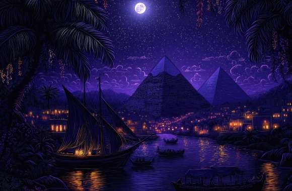 Egyptian Pyramids Purple aesthetic