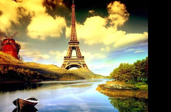 Eiffel Tower Scenic Monument France Paris Photography Manipulation Wallpaper