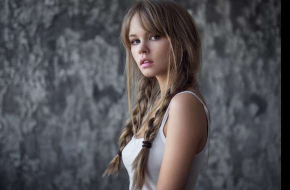 Elegant Brunette with Braids