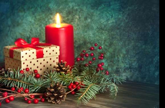 Elegant Christmas Candle - HD Holiday Wallpaper wallpapers hd quality