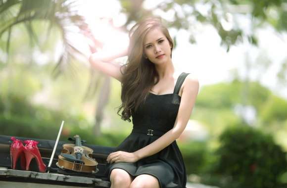 Elegant Model in Garden -