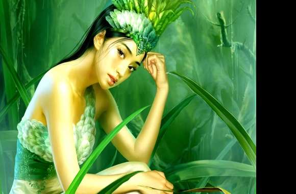 Emerald Enchantment Fantasy Woman