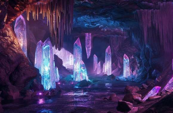 Enchanted Crystal Cave Fantasy Adventure wallpapers hd quality