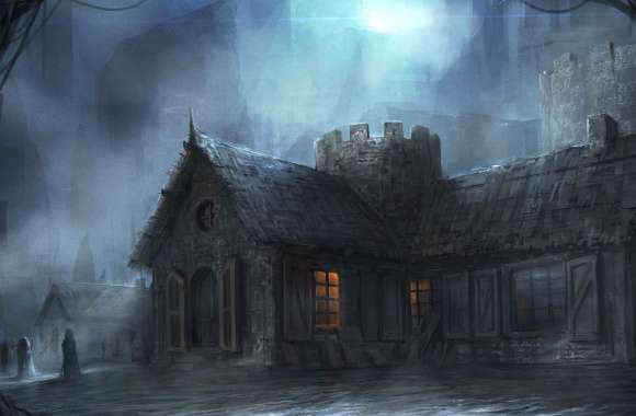 Enchanted Fog A Dark Fantasy House in wallpapers hd quality