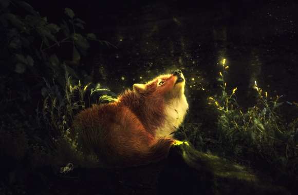 Enchanted Fox - HD Fantasy Wallpaper