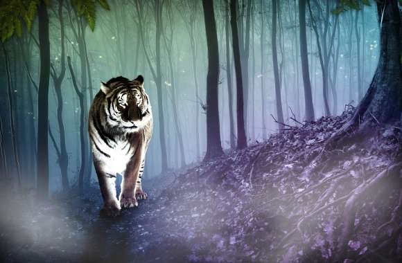 Enchanted Tiger Forest wallpapers hd quality