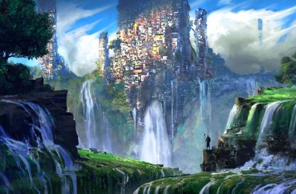 Enchanted Waterfall City -