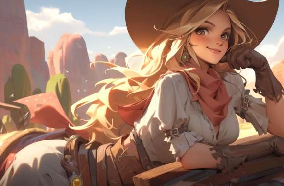 Enchanting Artistic Cowgirl HD Desktop Wallpaper