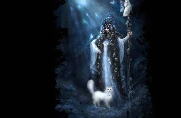 Enchanting Dark Magic of a Witch with Mystical Cats