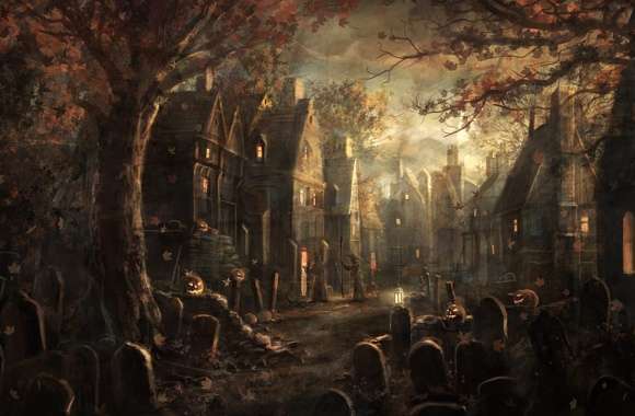 Enchanting Halloween Village - wallpapers hd quality