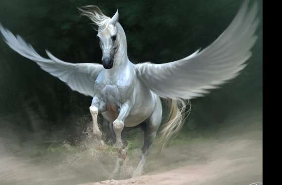 Enchanting Pegasus HD Fantasy Wallpaper