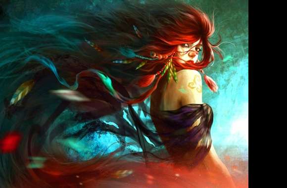 Enchanting Red-Haired Fantasy Woman -