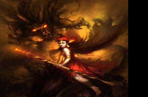 Enchantress and Dragon wallpapers hd quality