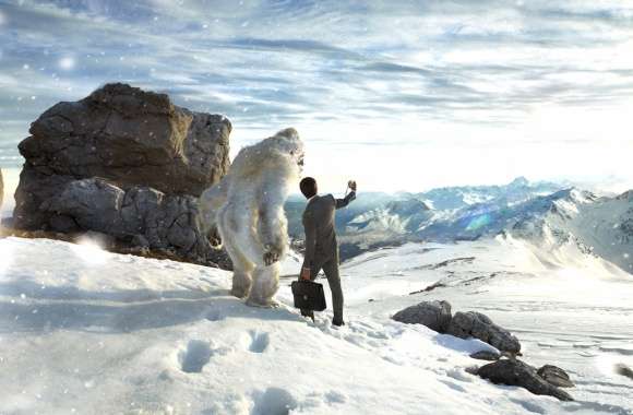 Epic Adventure Snowy Mountains Meets Sasquatch -