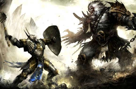 Epic Fantasy Battle Knight vs Beast