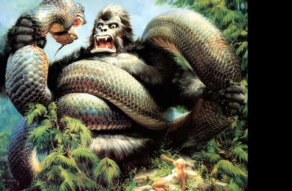 Epic King Kong vs Snake HD Comic Wallpaper wallpapers hd quality