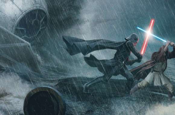 Epic Rain Duel Obi-Wan vs Darth Vader