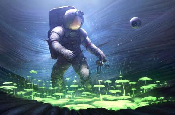 Exploring Alien Worlds Sci-Fi Astronaut