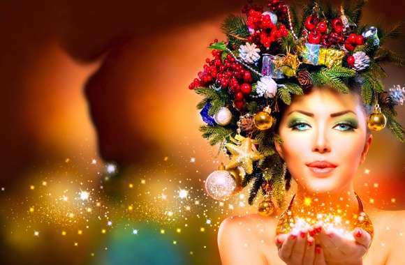 Face Sparkles Colorful Holiday Christmas