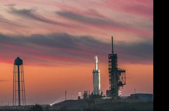 Falcon Heavy at Sunset -