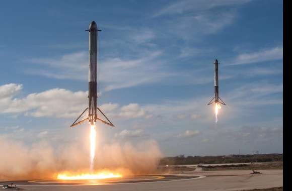 Falcon Heavy SpaceX Rocket Landing -