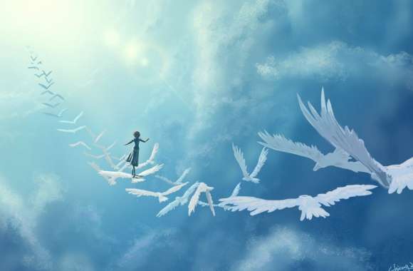 Fantastical Flight Bird-Themed HD Art Wallpaper