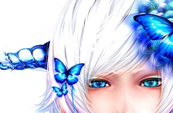 Fantasy Blue-Eyed Anime Girl