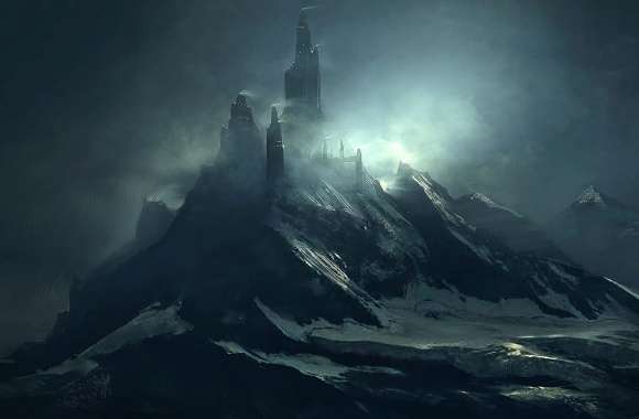 Fantasy Castle on a Mountain -