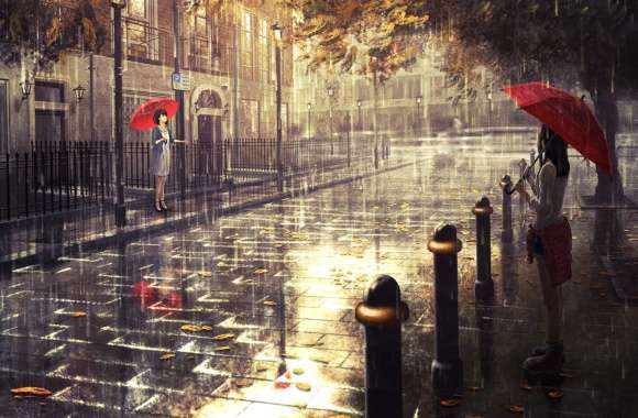 Fantasy Rainy London Street - Tree & City