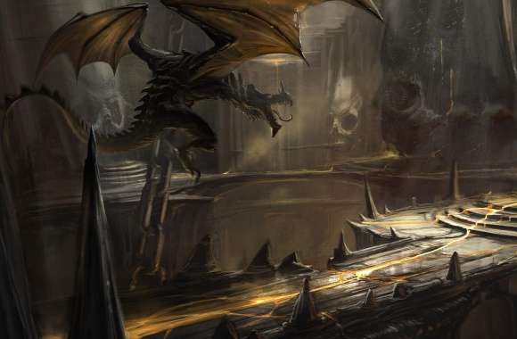 Fantasy Skull and Dragon Realm