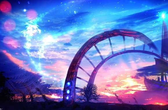 Fantasy Sunset Sky HD Anime Ship Wallpaper wallpapers hd quality