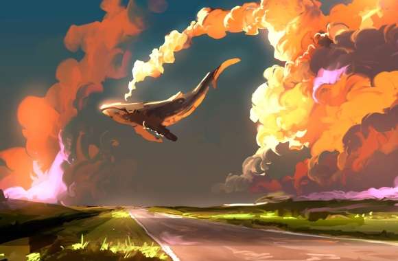 Fantasy Whale in the Sky -