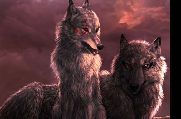 Fantasy Wolf Duo wallpapers hd quality