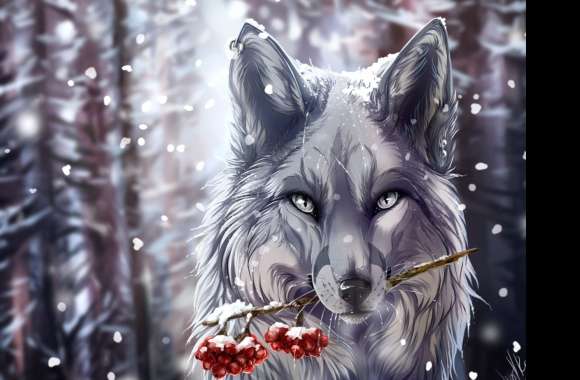 Fantasy Wolf in Snow wallpapers hd quality