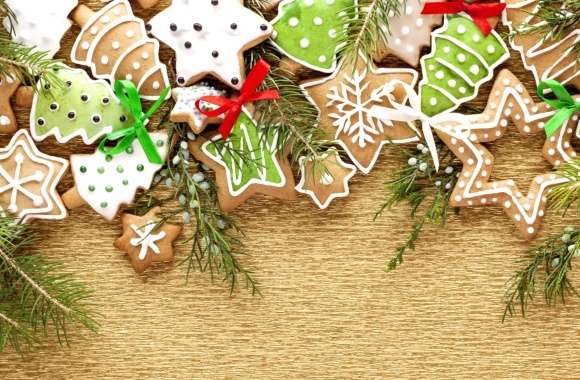 Festive Gingerbread Cookies for Christmas wallpapers hd quality