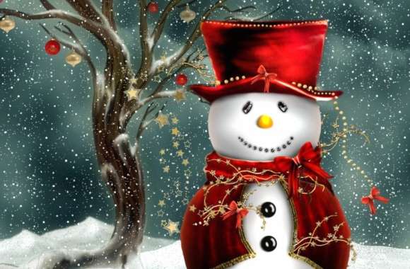 Festive Snowman in Wonderland -