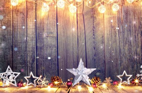 Festive Starry Night HD Christmas Wallpaper