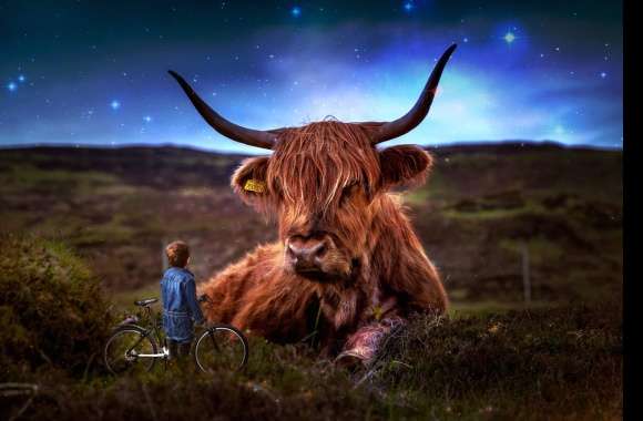 Field Bull Little Boy Photoshop Photography Manipulation