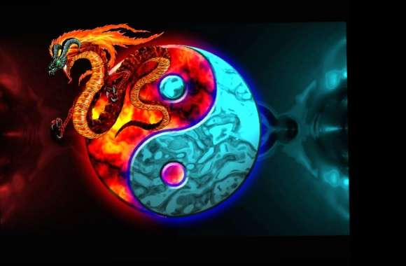 Fiery Dragon Yin & Yang wallpapers hd quality