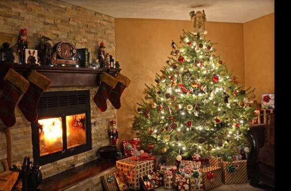 Fireplace Gift Christmas Tree Christmas Ornaments Christmas Lights Holiday Christmas