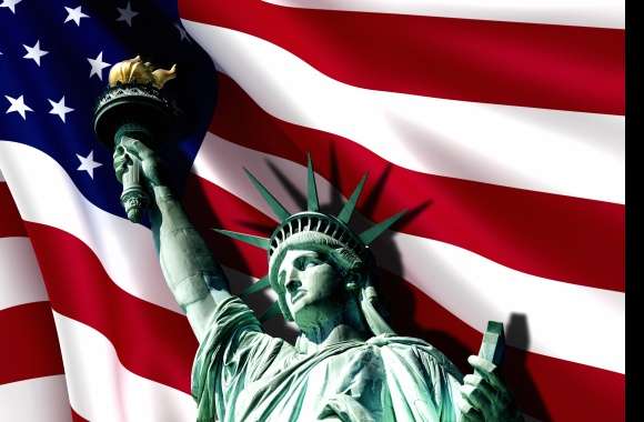 Flag Statue Of Liberty American Flag Holiday 4th Of July