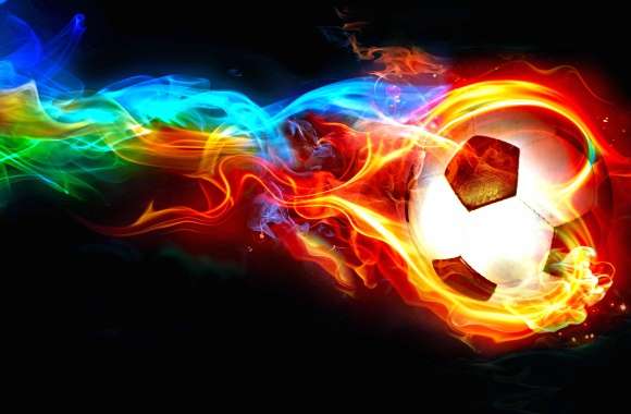 Flame Colorful Ball Soccer Sports
