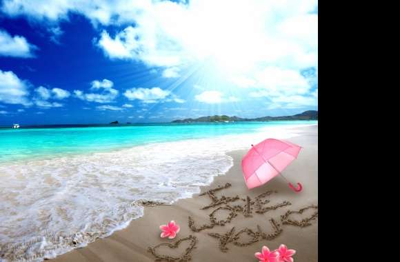 Frangipani Plumeria Pink Umbrella Sunshine Turquoise Ocean Tropical Beach Photography Love