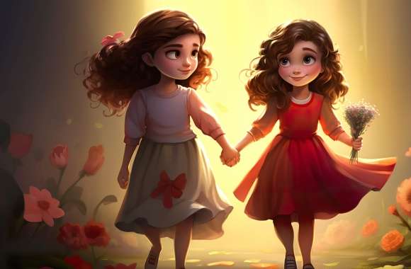 Friendship Cartoon Style Wallpaper wallpapers hd quality