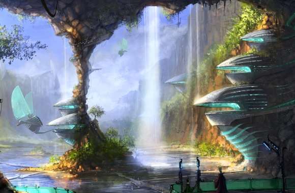 Futuristic Oasis - Sci-Fi City wallpapers hd quality