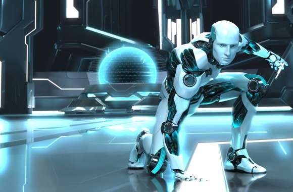 Futuristic Robot in Sci-Fi Realm -