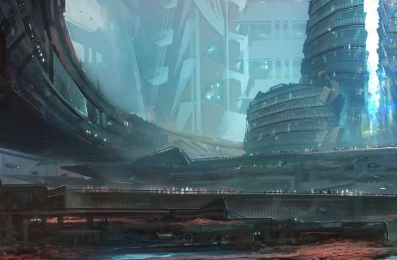 Futuristic Sci-Fi Scene of Innovative Architecture