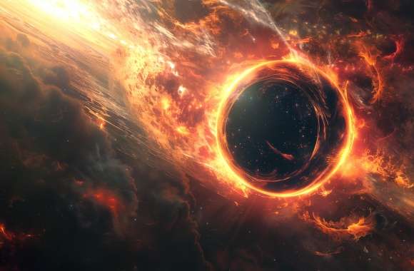 Galactic Inferno HD Sci-Fi Black Hole Wallpaper