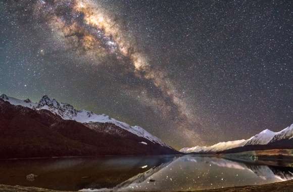 Galactic Reflections over Serene Mountain Lake