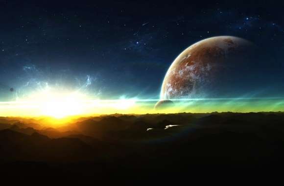 Galactic Sunrise - HD Sci-Fi Wallpaper wallpapers hd quality